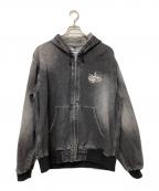 90909090）の古着「キングロゴヴィンテージデニムフーディ」｜ブラック