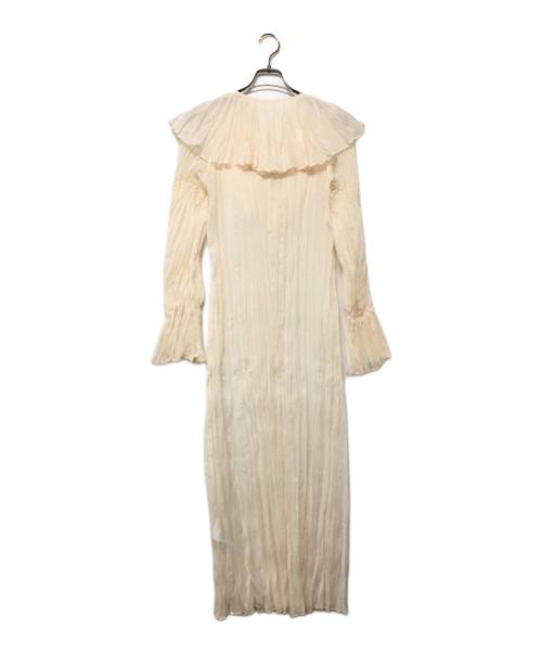 FRAY ID（フレイ アイディー）FRAY ID (フレイ アイディー) ワッシャープリーツフリルカラーワンピース ベージュ サイズ:SIZE 1の古着・服飾アイテム