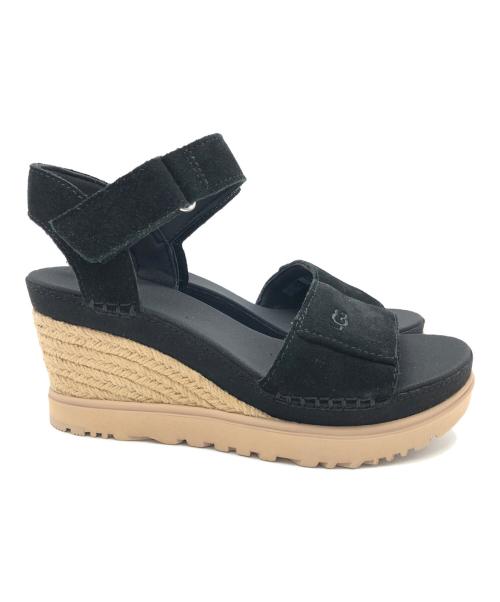 UGG（アグ）UGG (アグ) ウェッジソールサンダル ブラック×ベージュ サイズ:SIZE 24cmの古着・服飾アイテム