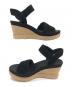 中古・古着 UGG (アグ) ウェッジソールサンダル ブラック×ベージュ サイズ:SIZE 24cm：15000円