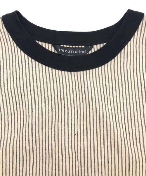 mizuiro-ind（ミズイロインド）mizuiro-ind (ミズイロインド) リネンブラウス ベージュ×ブラック サイズ:不明の古着・服飾アイテム