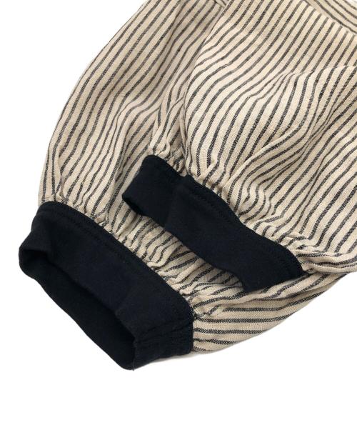 mizuiro-ind（ミズイロインド）mizuiro-ind (ミズイロインド) リネンブラウス ベージュ×ブラック サイズ:不明の古着・服飾アイテム