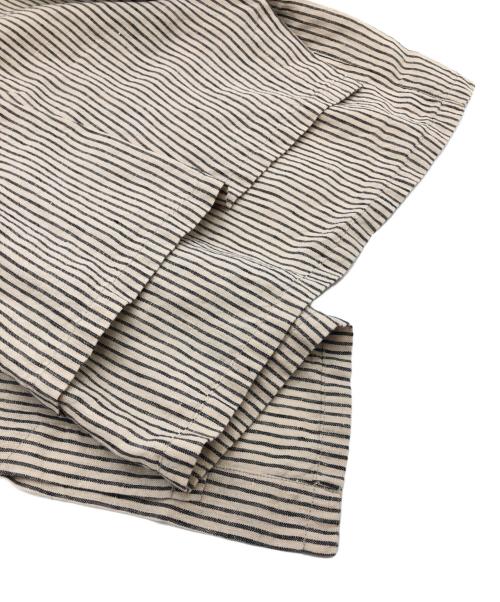 mizuiro-ind（ミズイロインド）mizuiro-ind (ミズイロインド) リネンブラウス ベージュ×ブラック サイズ:不明の古着・服飾アイテム