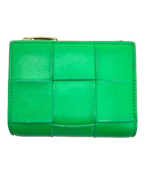 BOTTEGA VENETA（ボッテガベネタ）BOTTEGA VENETA (ボッテガベネタ) イントレチャート　2つ折り財布 グリーンの古着・服飾アイテム