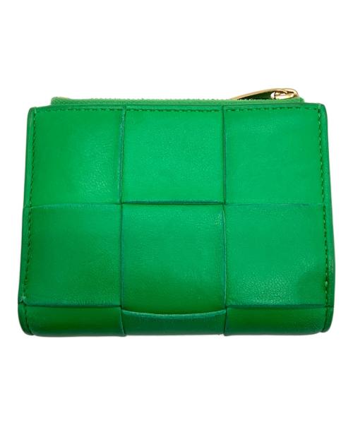 BOTTEGA VENETA（ボッテガベネタ）BOTTEGA VENETA (ボッテガベネタ) イントレチャート　2つ折り財布 グリーンの古着・服飾アイテム