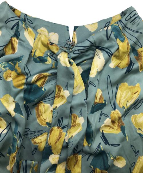 TOMORROW LAND collection（トゥモローランドコレクション）TOMORROW LAND collection (トゥモローランドコレクション) ボウタイギャザーブラウス グリーン×イエロー サイズ:36の古着・服飾アイテム