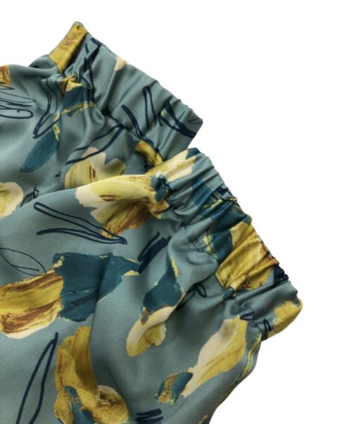 TOMORROW LAND collection（トゥモローランドコレクション）TOMORROW LAND collection (トゥモローランドコレクション) ボウタイギャザーブラウス グリーン×イエロー サイズ:36の古着・服飾アイテム