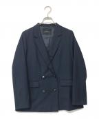 green label relaxingグリーンレーベルリラクシング）の古着「ギャバダブルジャケット」｜ブラック