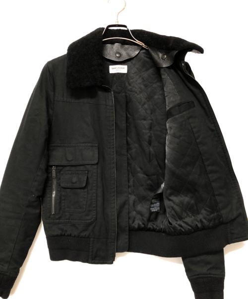 Saint Laurent Paris（サンローランパリ）Saint Laurent Paris (サンローランパリ) 襟ボアボンバージャケット ブラック サイズ:SIZE 44の古着・服飾アイテム