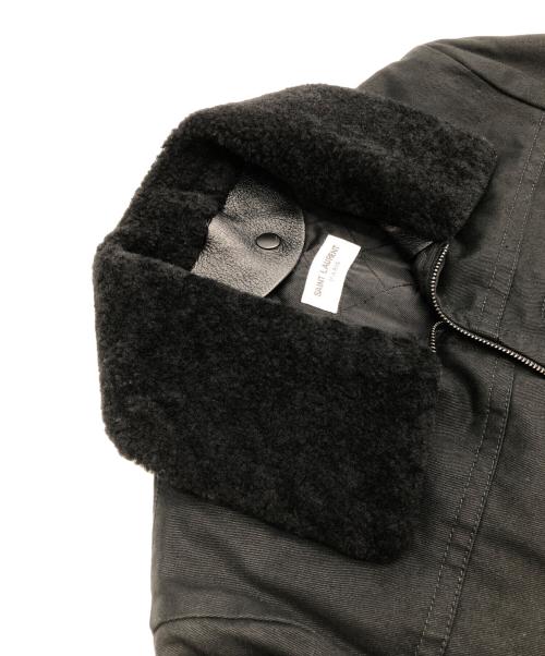 Saint Laurent Paris（サンローランパリ）Saint Laurent Paris (サンローランパリ) 襟ボアボンバージャケット ブラック サイズ:SIZE 44の古着・服飾アイテム