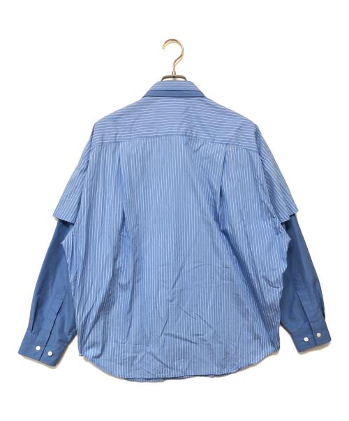 SOFTHYPHEN（ソフトハイフン）SOFTHYPHEN (ソフトハイフン) ダブルフロントオーバーシャツ スカイブルー サイズ:1の古着・服飾アイテム