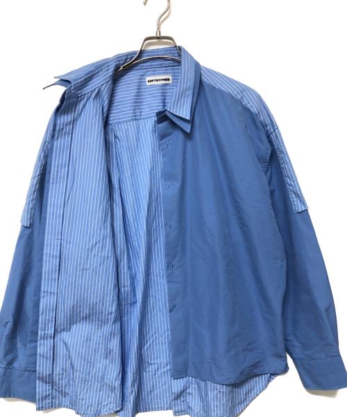 SOFTHYPHEN（ソフトハイフン）SOFTHYPHEN (ソフトハイフン) ダブルフロントオーバーシャツ スカイブルー サイズ:1の古着・服飾アイテム