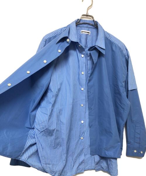 SOFTHYPHEN（ソフトハイフン）SOFTHYPHEN (ソフトハイフン) ダブルフロントオーバーシャツ スカイブルー サイズ:1の古着・服飾アイテム