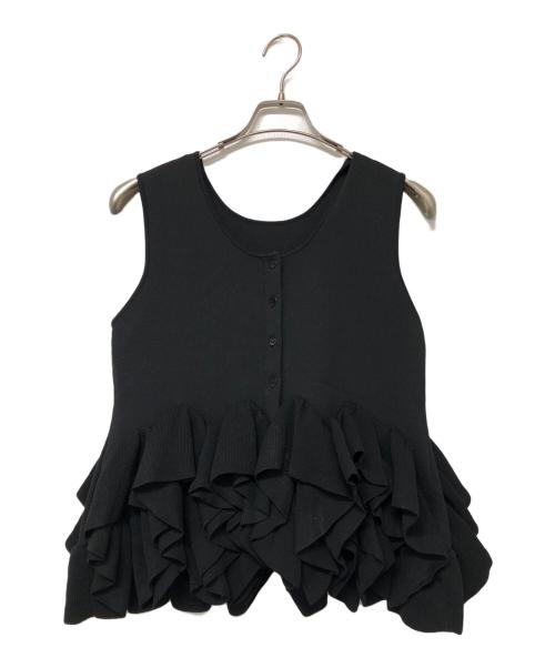 AEWEN MATOPH（イウエン マトフ）AEWEN MATOPH (イウエン マトフ) ペプラム2wayノースリーブニットベスト ブラック サイズ:Freeの古着・服飾アイテム