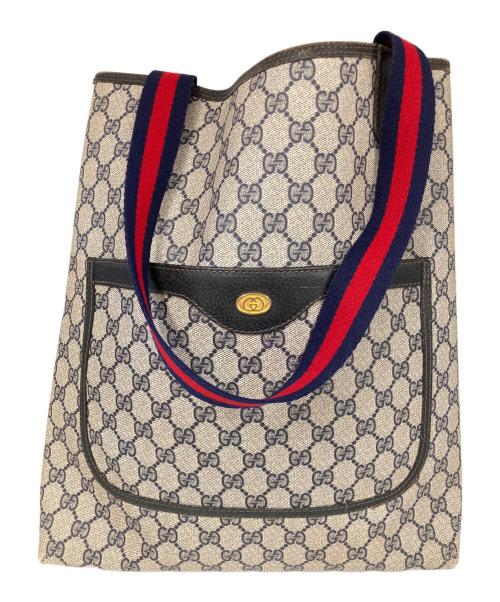 GUCCI（グッチ）GUCCI (グッチ) OLD GUCCI　シェリーライン ベージュ×ブラックの古着・服飾アイテム