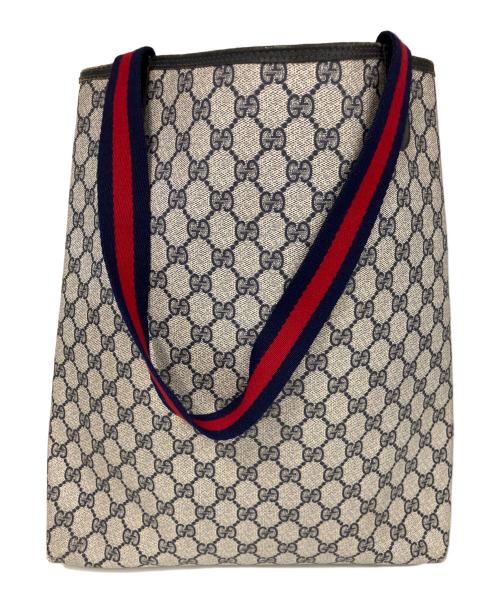 GUCCI（グッチ）GUCCI (グッチ) OLD GUCCI　シェリーライン ベージュ×ブラックの古着・服飾アイテム