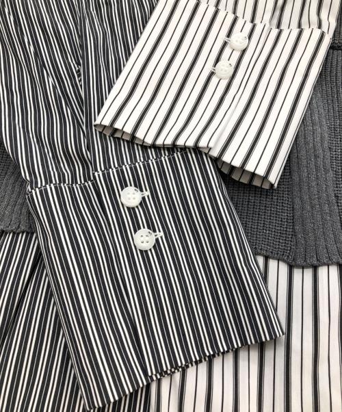 UN3D.（アンスリード）UN3D. (アンスリード) ニットビスチェドッキングシャツ グレー×ホワイト サイズ:SIZE 38の古着・服飾アイテム