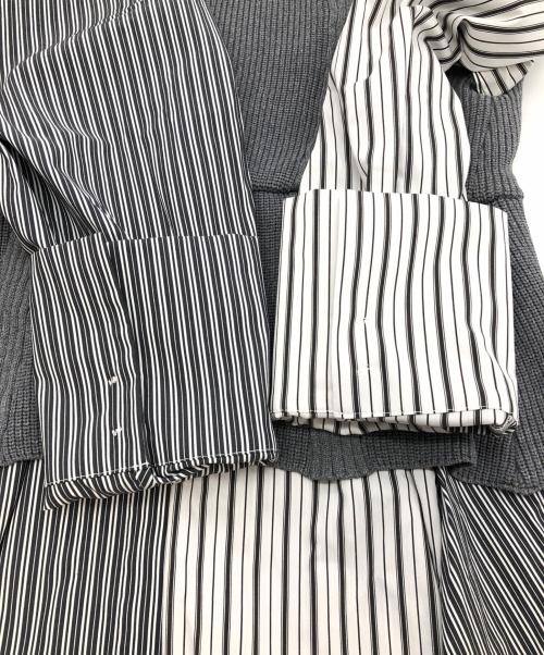 UN3D.（アンスリード）UN3D. (アンスリード) ニットビスチェドッキングシャツ グレー×ホワイト サイズ:SIZE 38の古着・服飾アイテム