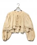 Curensologyカレンソロジー）の古着「ショートギャザーブラウス」｜ベージュ