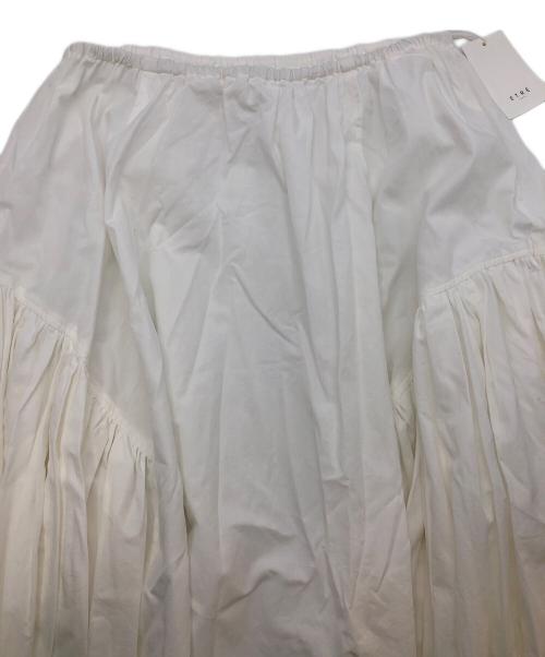 ETRE TOKYO（エトレトウキョウ）ETRE TOKYO (エトレトウキョウ) サイドギャザーボリュームスカート ホワイト サイズ:M 未使用品の古着・服飾アイテム