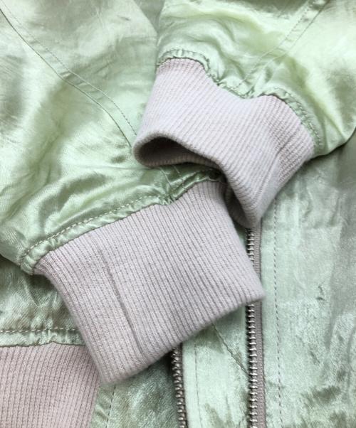 LOUNIE（ルーニー）LOUNIE (ルーニー) フード付サテンジャケット ベージュ×グリーン サイズ:SIZE 36の古着・服飾アイテム