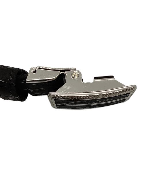 印傳屋（インデンヤ）印傳屋 (インデンヤ) レザーベルト ブラックの古着・服飾アイテム