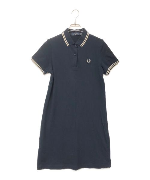 FRED PERRY（フレッドペリー）FRED PERRY (フレッドペリー) 半袖ワンピース インディゴ×ベージュ サイズ:SIZE 36の古着・服飾アイテム