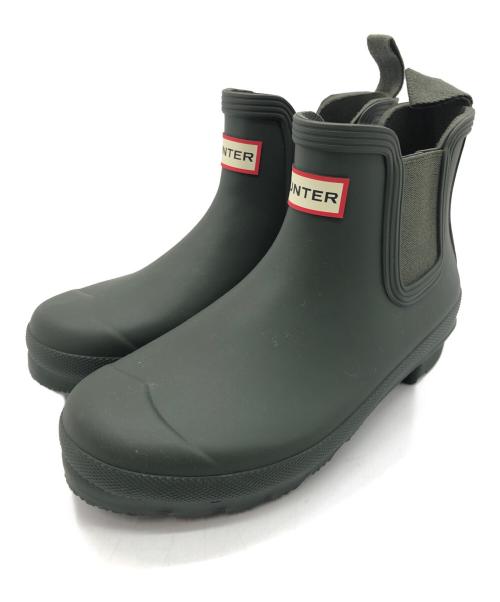 HUNTER（ハンター）HUNTER (ハンター) サイドゴアラバーブーツ カーキ サイズ:22の古着・服飾アイテム