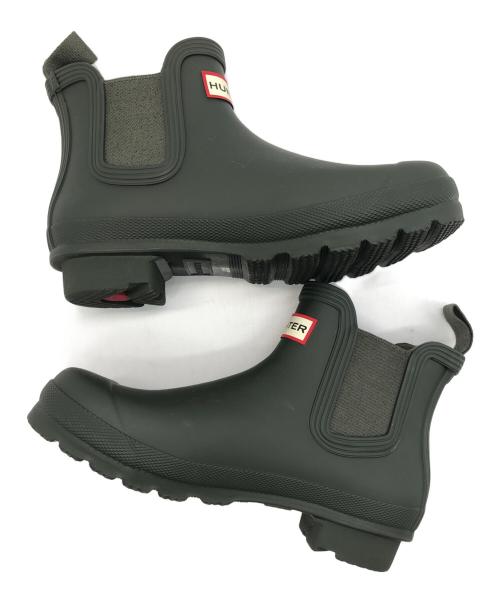 HUNTER（ハンター）HUNTER (ハンター) サイドゴアラバーブーツ カーキ サイズ:22の古着・服飾アイテム