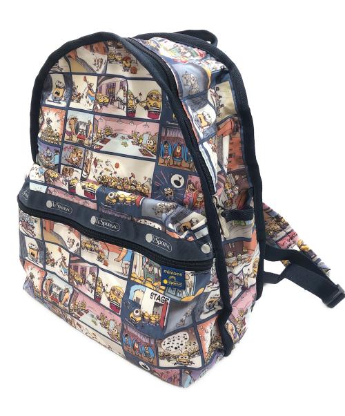LeSportsac（レスポートサック）LeSportsac (レスポートサック) ミニオンズ (ミニオンズ) リュック ネイビー×ホワイトの古着・服飾アイテム