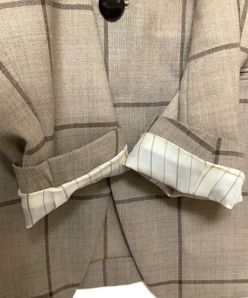 TOMORROW LAND PILGRIM（トゥモローランド ピルグリム）TOMORROW LAND PILGRIM (トゥモローランド ピルグリム) ノーカラージャケット ベージュ サイズ:46の古着・服飾アイテム