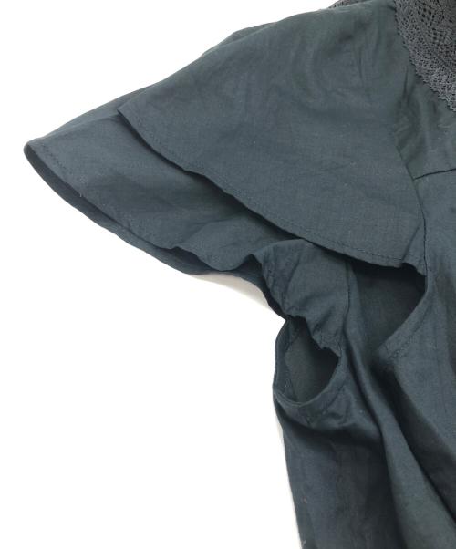 BLUE LABEL CRESTBRIDGE（ブルーレーベルクレストブリッジ）BLUE LABEL CRESTBRIDGE (ブルーレーベルクレストブリッジ) 半袖ブラウス ネイビー サイズ:SIZE 36の古着・服飾アイテム