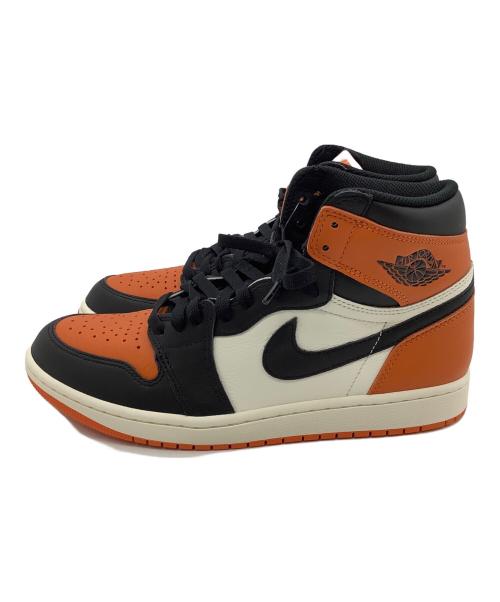 NIKE（ナイキ）NIKE (ナイキ) AIR JORDAN1 ブラック×オレンジ サイズ:27.5 未使用品の古着・服飾アイテム