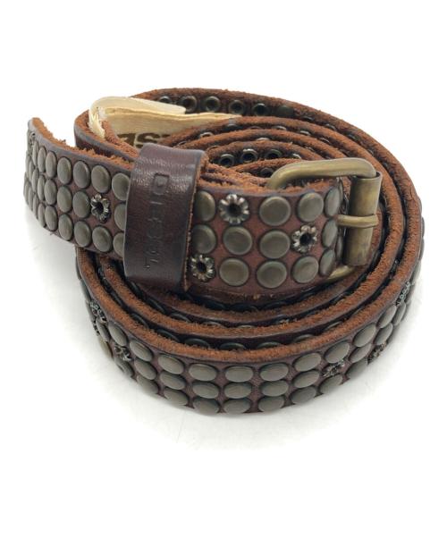 DIESEL（ディーゼル）DIESEL (ディーゼル) スタッズベルト ブラウンの古着・服飾アイテム