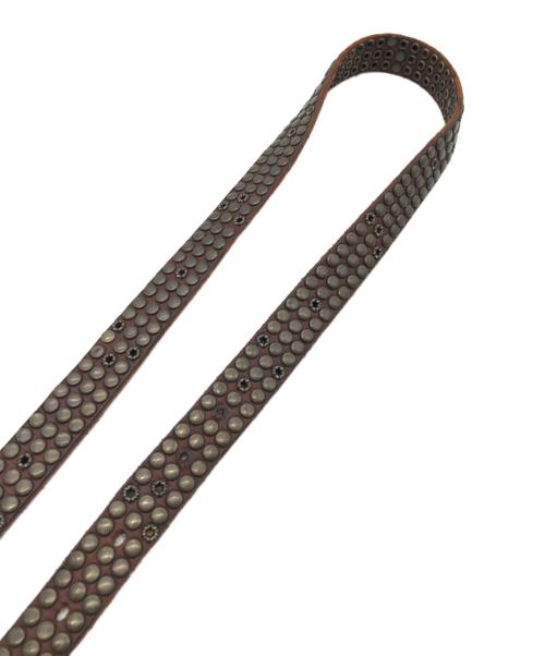 DIESEL（ディーゼル）DIESEL (ディーゼル) スタッズベルト ブラウンの古着・服飾アイテム