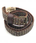 DIESELディーゼル）の古着「スタッズベルト」｜ブラウン