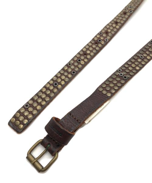 DIESEL（ディーゼル）DIESEL (ディーゼル) スタッズベルト ブラウンの古着・服飾アイテム