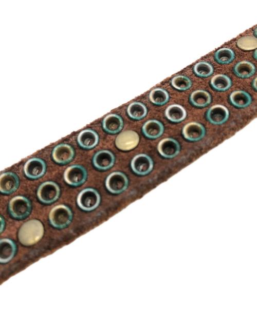 DIESEL（ディーゼル）DIESEL (ディーゼル) スタッズベルト ブラウンの古着・服飾アイテム