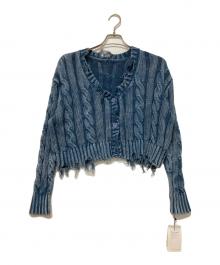 Sur Le pontd' Avignon（シュール・ル・ポン・ダヴィニョン）の古着「ニットカーディガン」｜ブルー×ホワイト