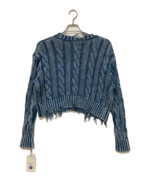 Sur Le pontd' Avignon（シュール・ル・ポン・ダヴィニョン）Sur Le pontd' Avignon (シュール・ル・ポン・ダヴィニョン) ニットカーディガン ブルー×ホワイト サイズ:SIZE 38 未使用品の古着・服飾アイテム