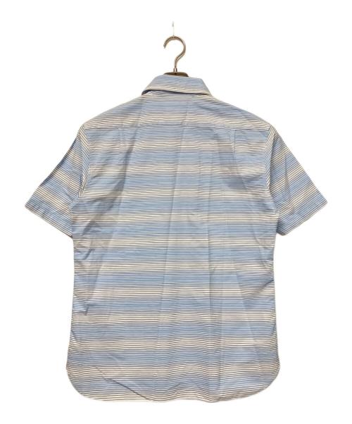 BURBERRY BLACK LABEL（バーバリーブラックレーベル）BURBERRY BLACK LABEL (バーバリーブラックレーベル) ポロシャツ ブルー×ホワイト サイズ:2の古着・服飾アイテム