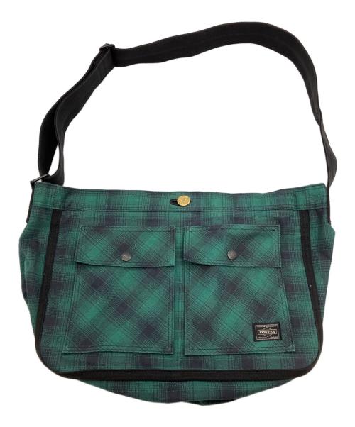 PORTER（ポーター）PORTER (ポーター) ショルダーバッグ グリーン×ブラックの古着・服飾アイテム