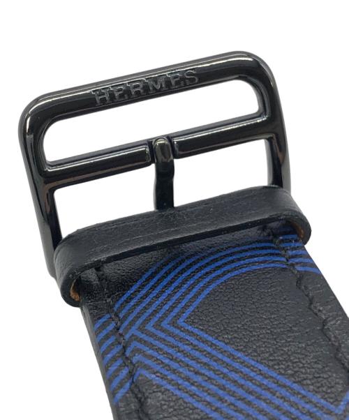 HERMES（エルメス）HERMES (エルメス) サーキットH　アップルウォッチバンド ブルー×ブラックの古着・服飾アイテム