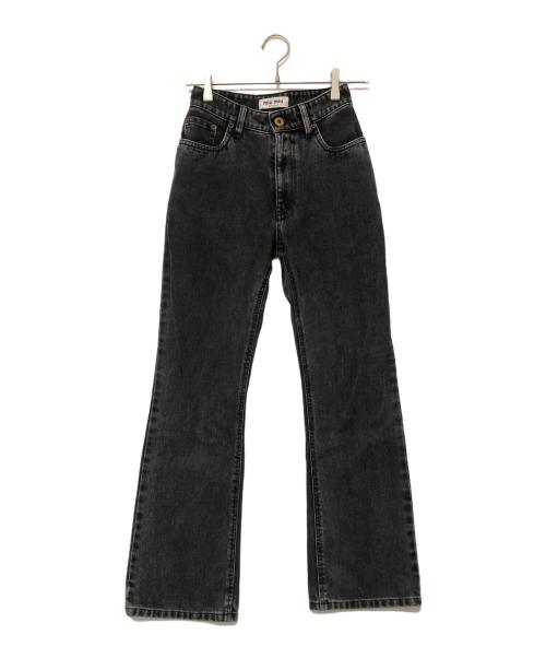 MIU MIU（ミュウミュウ）MIU MIU (ミュウミュウ) デニムパンツ ブラック サイズ:SIZE 61cm (W24)の古着・服飾アイテム