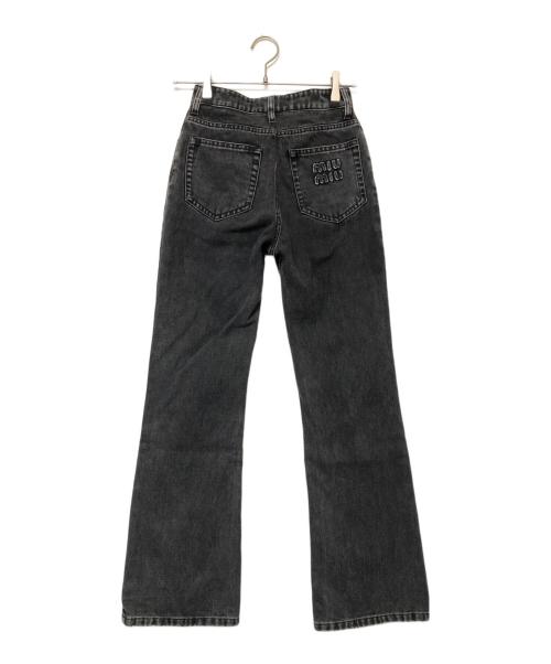 MIU MIU（ミュウミュウ）MIU MIU (ミュウミュウ) デニムパンツ ブラック サイズ:SIZE 61cm (W24)の古着・服飾アイテム