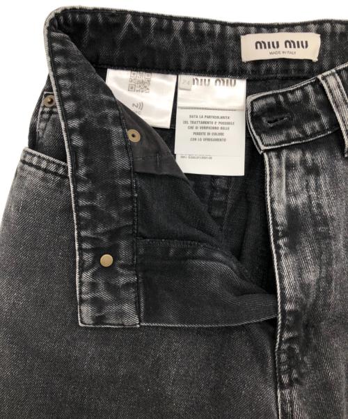 MIU MIU（ミュウミュウ）MIU MIU (ミュウミュウ) デニムパンツ ブラック サイズ:SIZE 61cm (W24)の古着・服飾アイテム