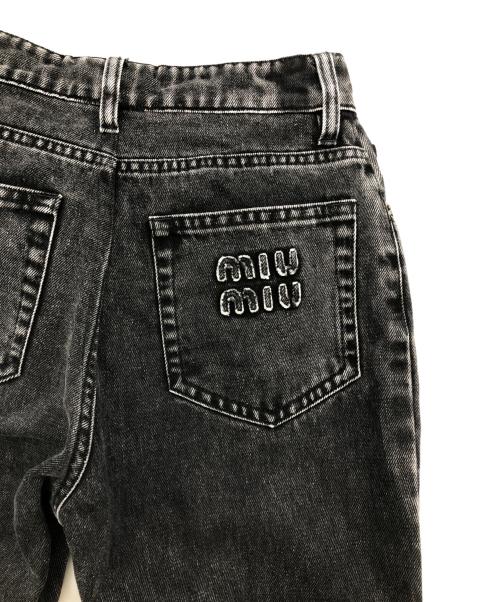 MIU MIU（ミュウミュウ）MIU MIU (ミュウミュウ) デニムパンツ ブラック サイズ:SIZE 61cm (W24)の古着・服飾アイテム