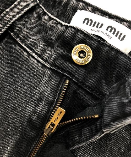 MIU MIU（ミュウミュウ）MIU MIU (ミュウミュウ) デニムパンツ ブラック サイズ:SIZE 61cm (W24)の古着・服飾アイテム