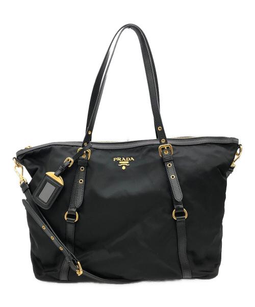 PRADA（プラダ）PRADA (プラダ) 2wayトートバッグ ブラックの古着・服飾アイテム