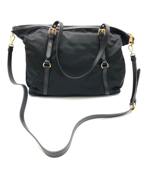 PRADA（プラダ）PRADA (プラダ) 2wayトートバッグ ブラックの古着・服飾アイテム
